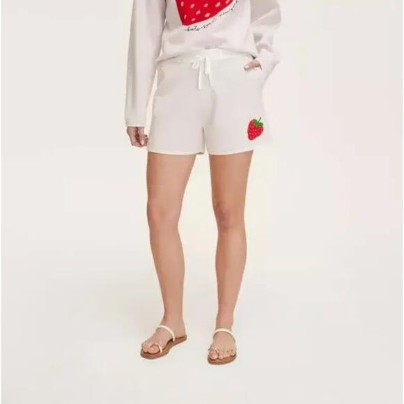 Kate Spade x Target Strawberry Knit Lounge Shorts NWT 1X Women's Pink Cream - Picture 4 of 16